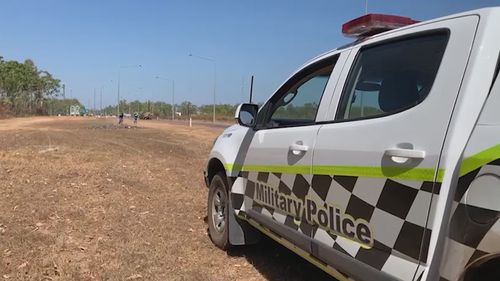 NT military police at the scene of a crash in Howard Springs, Darwin.