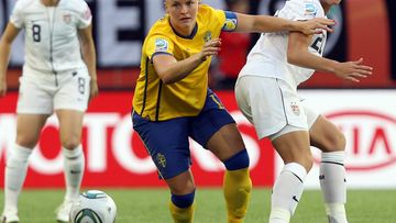 Nilla Fischer of Sweden in action during the 2011 World Cup.