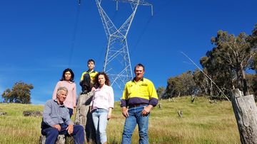 A 35-metre tall electricity mast is already running across Rebecca Tobin&#x27;s land. The new HumeLink mast would be more than double that height.