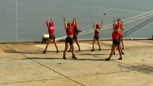 The dancers performed at the commissioning ceremony for the HMAS Supply.