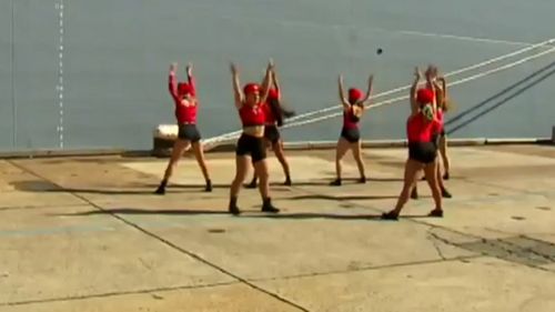 The dancers performed at the commissioning ceremony for the HMAS Supply.