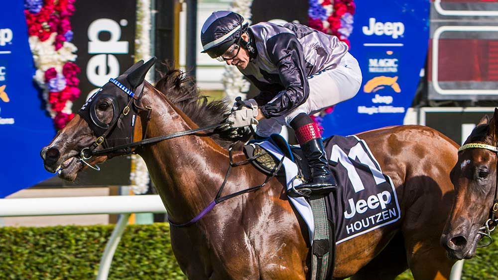 Houtzen won a brilliant Magic Millions Two-Year-Old Classic . (AAP)