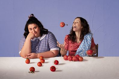 Looking for Alibrandi play hero image. Chanella Macri and Lucia Mastrantone as Josie and Christina Alibrandi.