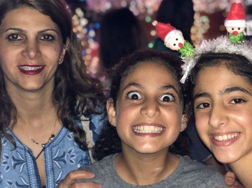 Mother Reem Aldieri with twins Hareer and Mesk.