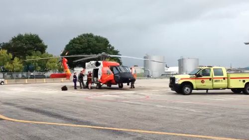 Reza Baluchi was taken to Coast Guard air station Clearwater for medical assessment. (AAP)