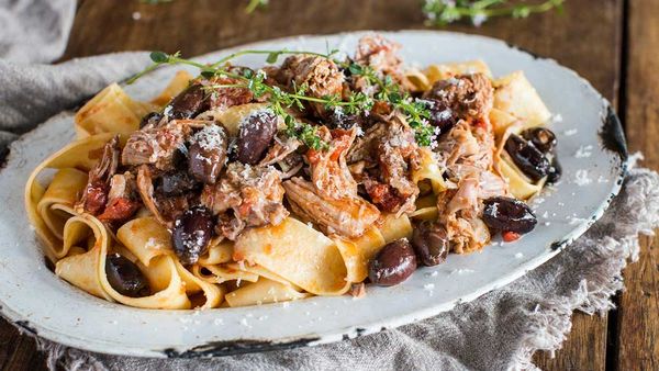 Slow cooked lamb ragu with olives and pappardelle recipe, as featured in The Southern Highlands Cookbook (Quicksand)