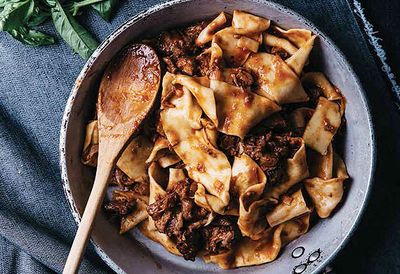 Pappardelle with red wine oxtail ragu