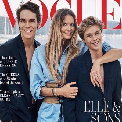 Elle Macpherson with her sons