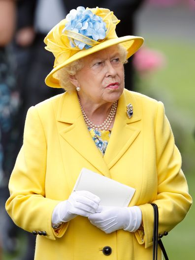 Queen Elizabeth grumpy frown 