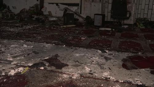 The aftermath of the attack in one mosque. 