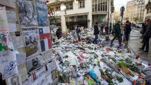 The terrorist attack on the satirical magazine Charlie Hebdo has been announced, prompted an outpouring of public support for the publication. (AAP) 