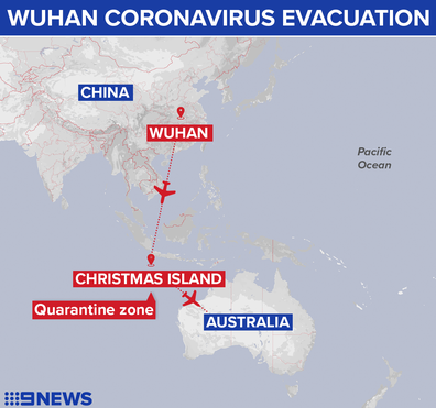 Australians in Wuhan will be taken to Christmas Island for quarantine.