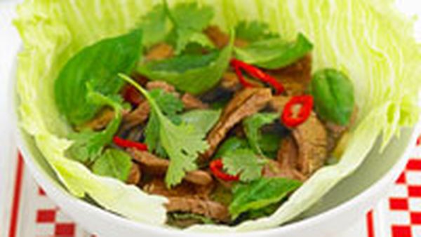 Thai basil lamb with mint and lemongrass