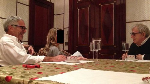 Jeffery Epstein and Woody Allen in a photo released by the House Oversight Committee.