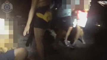 Stradbroke Island was shut down after a huge fight broke out between revellers.