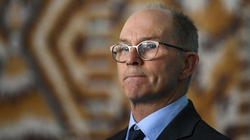 Deputy Chief Medical Officer Professor Paul Kelly speaks to the media during a press conference at the Australian Department of Health.