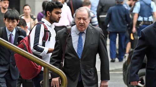 Magistrate Graeme Curran arrives at the Downing Centre Courts in Sydney, Friday, April 5, 2019.