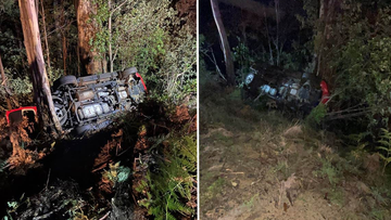 Teenager uninjured after car drives off cliff in Victoria.