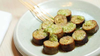 Recipe: <a href="https://kitchen.nine.com.au/2017/11/23/10/15/thi-le-jungle-spiced-lamb-sausage" target="_top" draggable="false">Thi Le's jungle spiced lamb sausage</a>