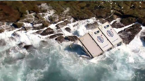 Mangled shipping containers are washing up on the NSW Central Coast.