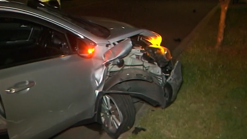 The damage to the Uber driver's car.