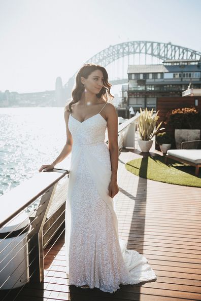 Sydney bride cuts up wedding dress to reuse as a mini dress