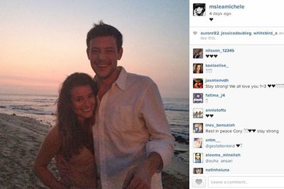 Lea Michele remembers her ex-boyfriend Cory Monteith on the first anniversary of his sudden death.