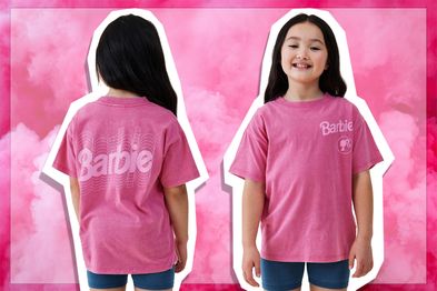 9PR: Cotton On Kids Barbie Drop Shoulder Short Sleeve Pink Tee