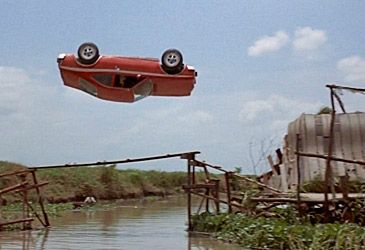 The Man with the Golden Gun's AMC Hornet corkscrew jump took how many takes?