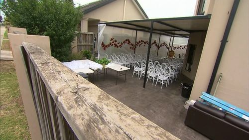 Up to 70 guests attended the wedding at the Merrylands residence. (9NEWS)