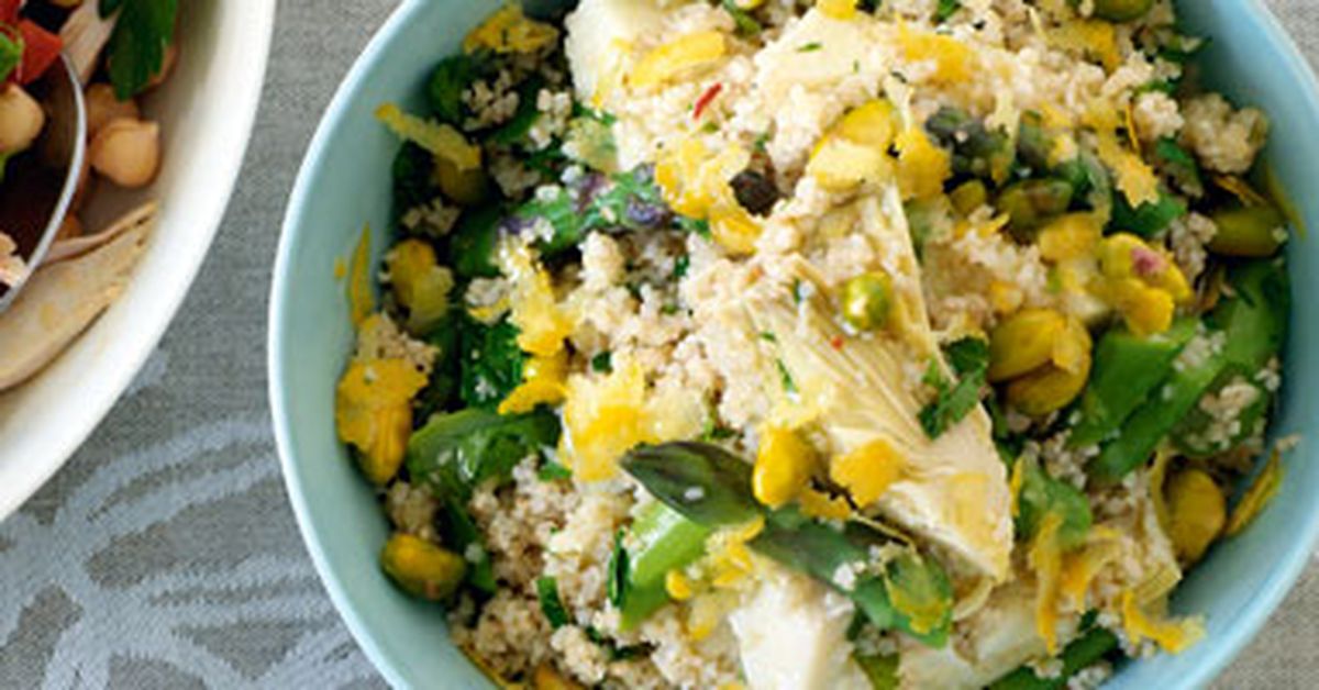 Bulgur with artichokes & asparagus - 9Kitchen