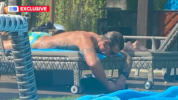 Ben Roberts-Smith seen sunbathing at a resort in Bali today.