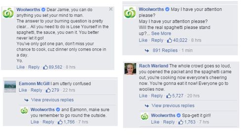 Woolworths posted a number of witty replies. (Facebook)