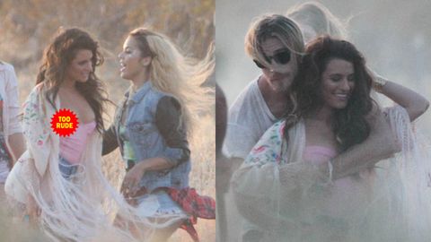 Wardrobe malfunction! Lea Michele flashes nipple on set of new music video  - 9Celebrity