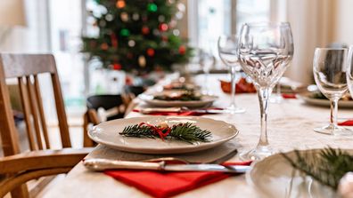 festive decorated christmas dining table