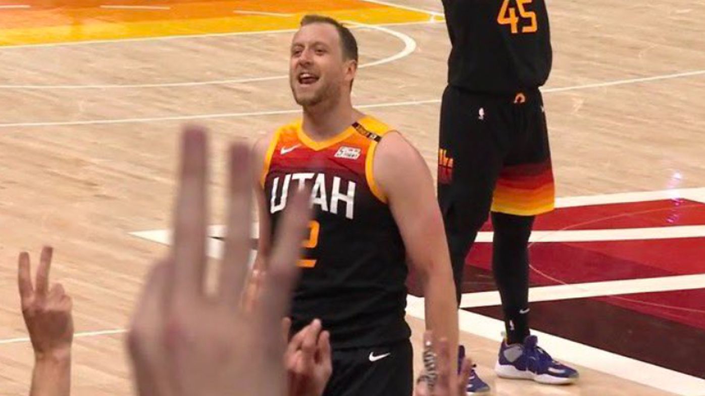 Joe Ingles celebrates another bucket