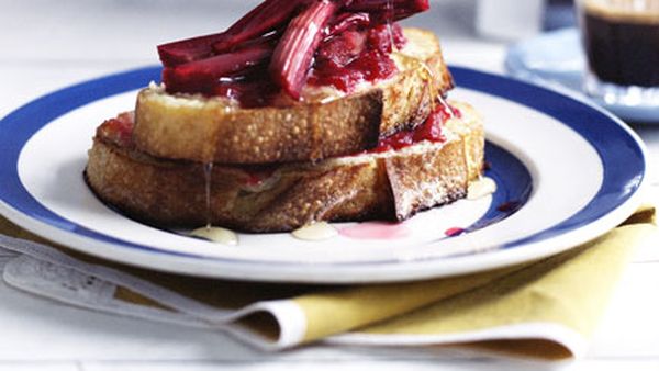 Rhubarb and mascarpone French toast