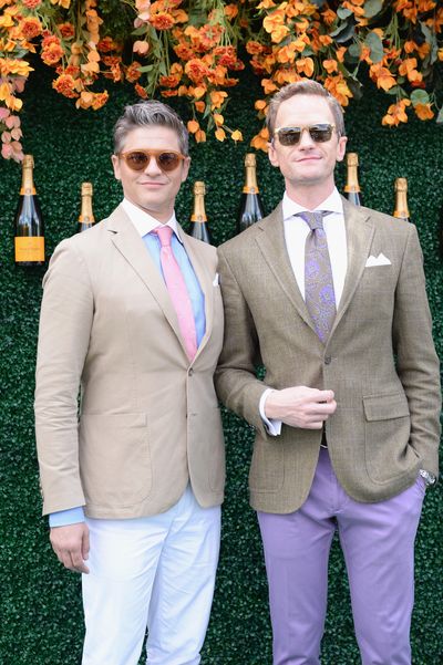 David Burtka with husband Neil Patrick Harris&nbsp;at the Veuve Clicquot Polo Classic in New York.