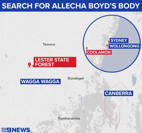 It is believed Allecha was last seen in a green Subaru on August 10 driving between Wagga Wagga and Coolamon, NSW. Picture: 9NEWS.