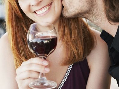 Woman with red hair with her boyfriend