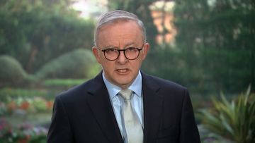 Anthony Albanese speaks at a press conference in New Delhi, India, on March 10, 2023.