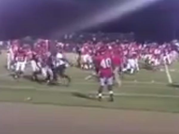 College footballers brawl in Mississippi. (Supplied)