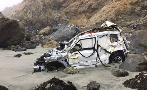 Ms Hernandez's car crashed 75 metres off an ocean cliff. Image: Facebook