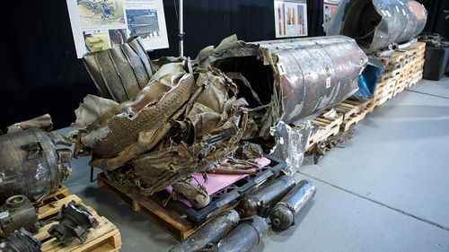 The remains of an Iranian rocket which was fired by Yemen into Saudi Arabia, according to U.S. Ambassador to the U.N. Nikki Haley during a press briefing in Washington last week. (Photo: AP)