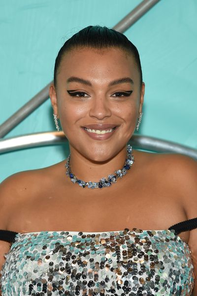 Paloma Elsesser attends the Tiffany Blue Book Collection launch at Studio 525 on October 9, 2018 in New York City.