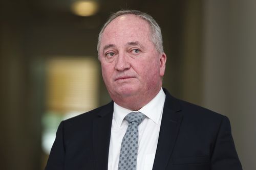 Il deputato del New England Barnaby Joyce durante un'intervista nella tribuna stampa del Parlamento di Canberra martedì 10 febbraio 2026. fedpol Foto: Alex Ellinghausen