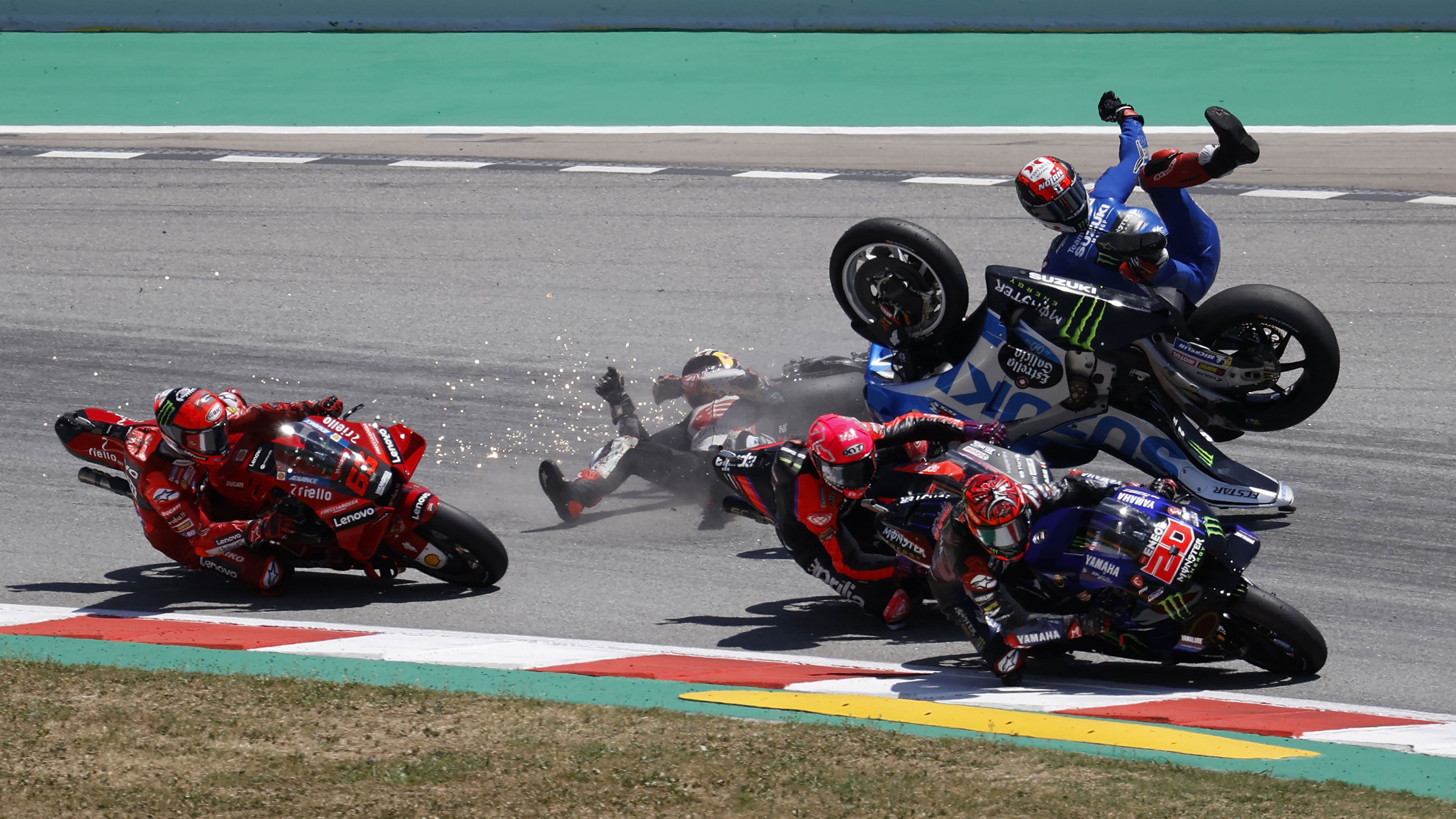 MotoGP rider Takaaki Nakagami criticised after lucky escape