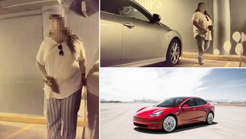 Sentry Mode on the Tesla 3 reportedly captured this woman keying the $110,000 vehicle which was parked at Westfield Penrith Shopping Centre.