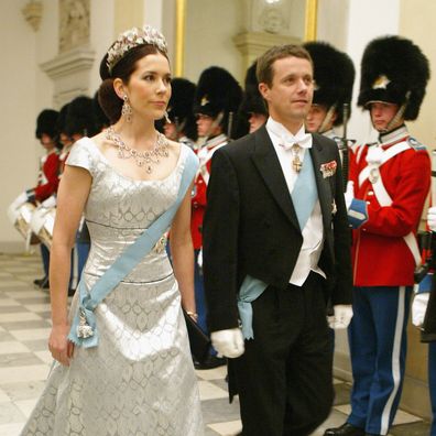 Mary Donaldson and Danish Crown Prince Frederik attend a celebratory dinner at Christiansborg Palace ahead their upcoming wedding on May 11, 2004 in Copenhagen, Denmark. 