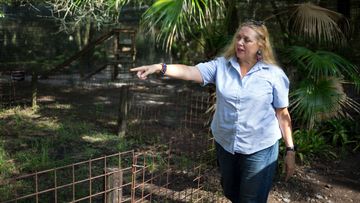 Carole Baskin, founder of Big Cat Rescue, walks the property near Tampa Florida.
